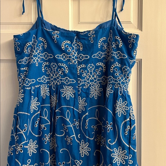 julia jordan Strapless Blue Dress with White Floral Print - Picture 2 of 4